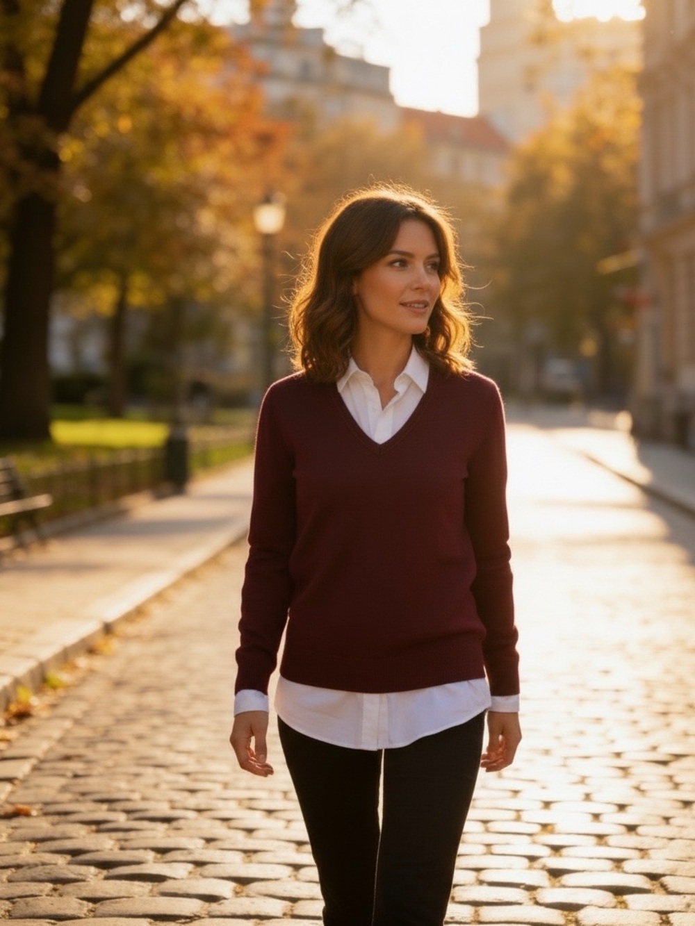 Banana Republic Forever Maroon V-neck Sweater Large Collegiate